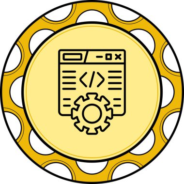 Web geliştirme çizgisi simgesi, vektör illüstrasyonu