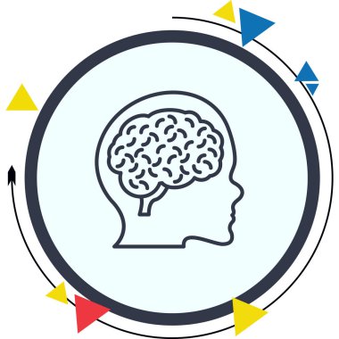 Beyin satırı simgesi, vektör çizim