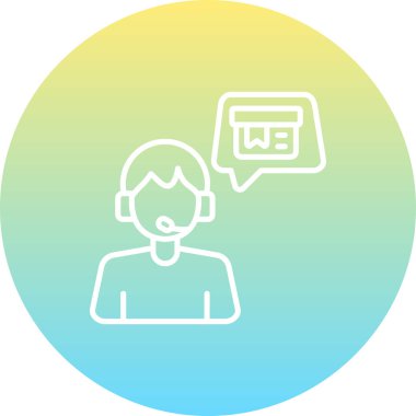 Müşteri destek hattı simgesi, vektör illüstrasyonu