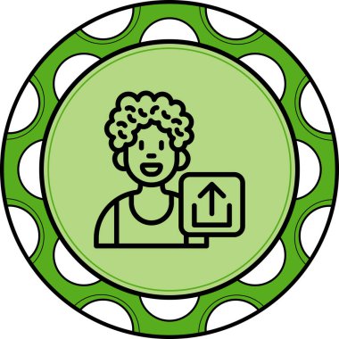 Kullanıcı Gönderme Satırı Düz Simgesi