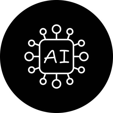 Yapay zeka satırı simgesi, vektör çizim