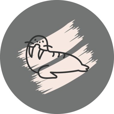 Deniz aygırı simgesi vektör çizimi