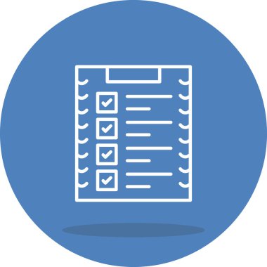 Mermi Listesi Satır Simgesi, Vektör İllüstrasyonu