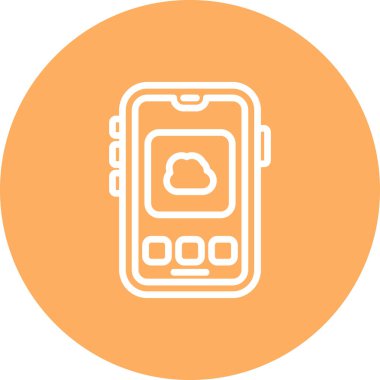 Mobil Bulut Zarif Dijital Tasarım Sembolü