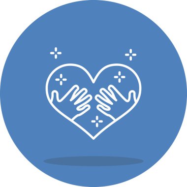 Büyük bir kalp şeklini nazikçe tutan iki elin simgesi..