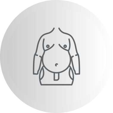 Şişman bir erkek gövdesinin çizgi çizimi