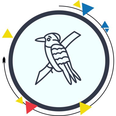 Beyaz boğazlı Kingfisher simgesi vektör illüstrasyon tasarımı