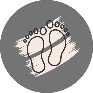 Ayak izi Yüksek Çözünürlüklü Düz Tasarım Sembolü