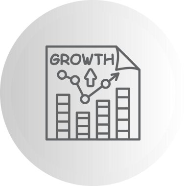 Satır grafiğinin yer aldığı belge sayfası yukarı yönlü eğilimleri, bar çizelgelerini, metin büyümesini, yukarı bakan oku gösteriyor. Siyah dairenin içinde beyaz çizgili grafikler. Finansal başarı için basit iş analizi sunumu.