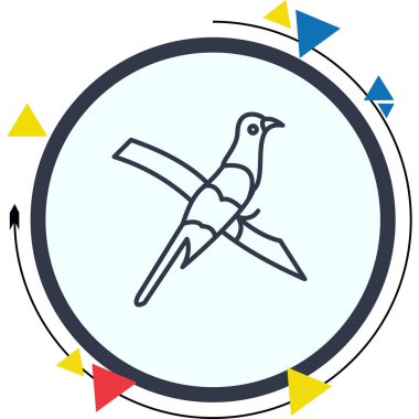 Sarı gagalı Cuckoo simgesi vektör illüstrasyon tasarımı