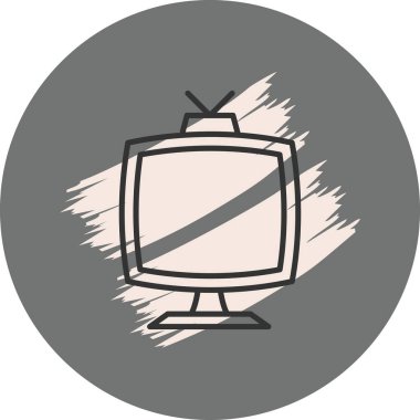 Televizyon simgesi basit düz illüstrasyon
