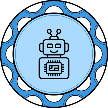 Robot simgesi, modern vektör illüstrasyonu