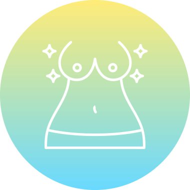 Göğüs simgesi basit düz illüstrasyon