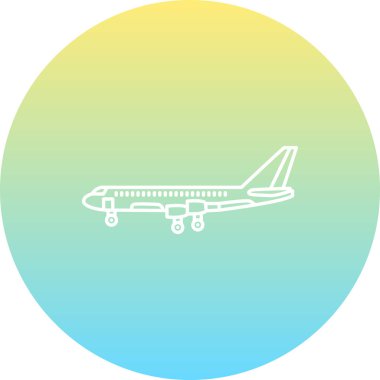 uçak çizgisi simgesi, vektör illüstrasyonu