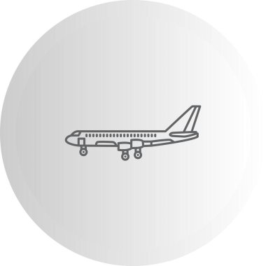 uçak çizgisi simgesi, vektör illüstrasyonu