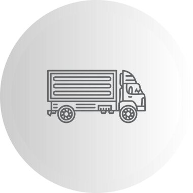 Teslimat kamyonu satırı simgesi, vektör çizim