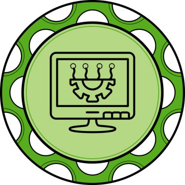 Yapılandırma Satırı Simgesi, Vektör İllüstrasyonu 