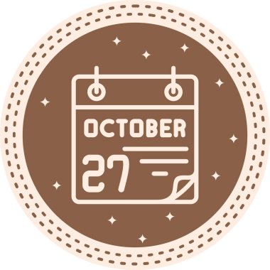 27 Ekim takvim simgesi, vektör illüstrasyonu                