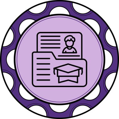 Müfredat web simgesi vektör illüstrasyonu