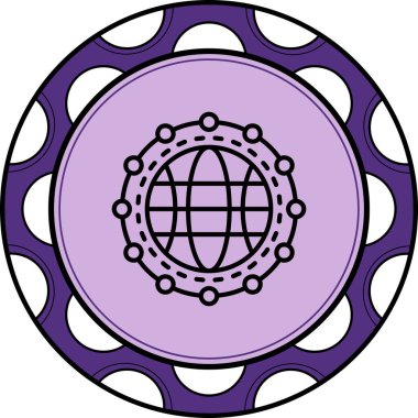 Yörüngedeki düğümlere sahip küresel ağ dünya simgesi