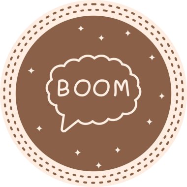 Konuşma balonu çizgisi simgesi, metin basit illüstrasyonlu web etiketi