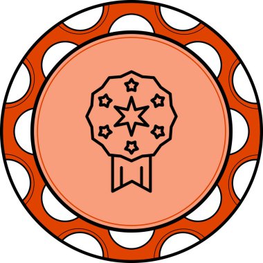 Rozet simgesi, vektör illüstrasyonu basit tasarım