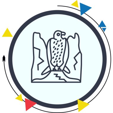 Beyaz karınlı Deniz Kartalı ikon vektör çizimi tasarımı