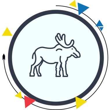 Geyik simgesi vektör çizimi tasarımı