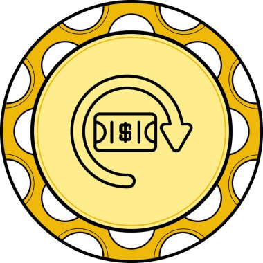 Para Geri Garanti Ağ ikonu vektör çizimi