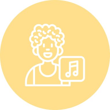 müzik web simgesi vektör illüstrasyonu
