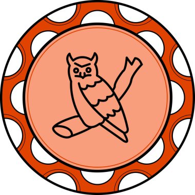 Büyük Boynuzlu Baykuş ikon vektör illüstrasyon tasarımı