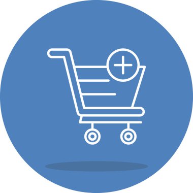 Alışveriş arabası simgesi, vektör çizimi basit tasarım