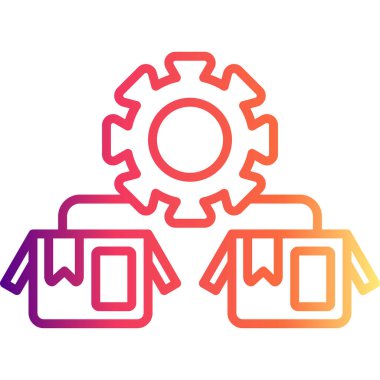 Ürün Yönetimi web simgesi vektör illüstrasyonu