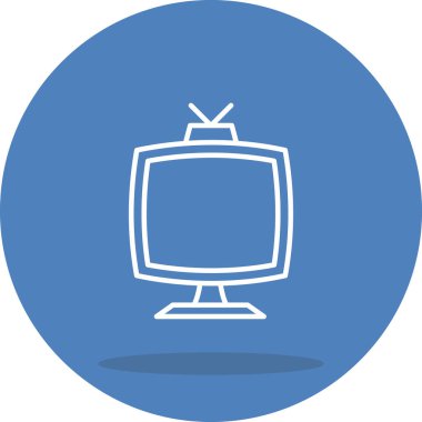 Televizyon simgesi basit düz illüstrasyon