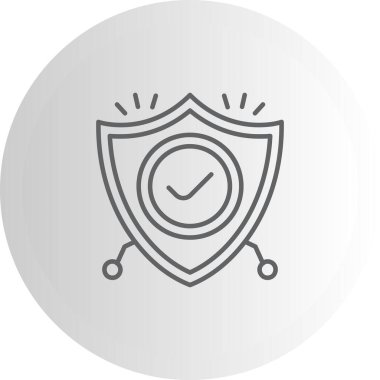 Beyaz daire üzerindeki taslak simge, kalkanı işaretli olarak tasvir eder. Güvenli Erişim kavramı