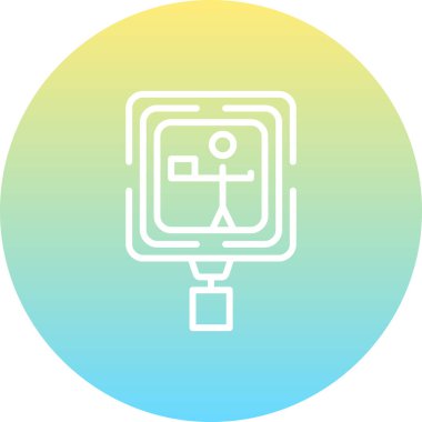 Öndeki Bayrak Adam simgesi, basit çizgi illüstrasyonu