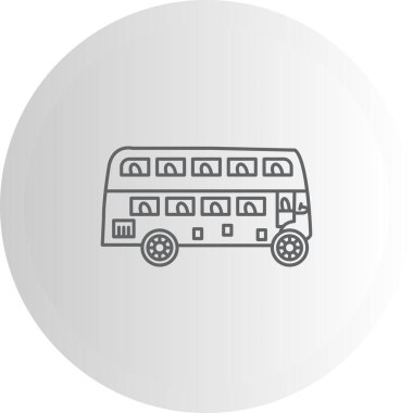 Çift Katlı Otobüs Hattı Simgesi, Vektör Resimleri 