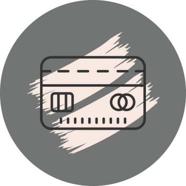 Kredi Kartı Çizgisi Simgesi Basit Görüntü Beyaz Arkaplanda İzole Edildi