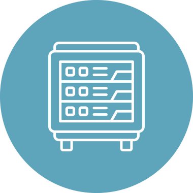 Sunucu Rack Simgesi, basit vektör illüstrasyonu       