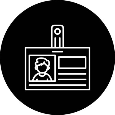 Kimlik kartı simgesi, vektör illüstrasyonu basit tasarım