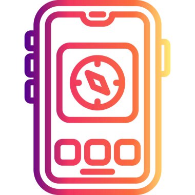 Mobil Pusula düz çizgi simgesi