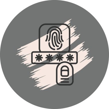 Parmak izi Çizgisi Simgesi Beyaz Arkaplanda İzole Edildi  