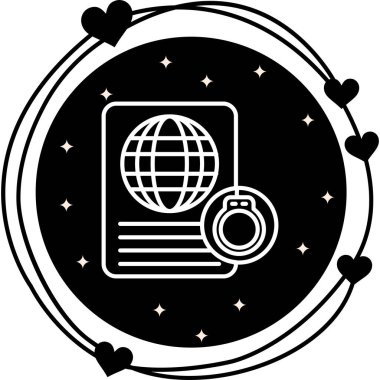 Pasaport simgesi, vektör illüstrasyonu basit tasarım