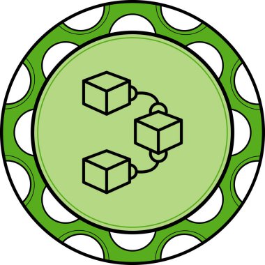 Blockchain simgesi, basit düz resimleme