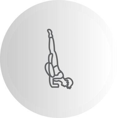 Minimalist çizimde düşmüş melek yoga pozu almış bir erkek figürü var, sağlık uygulamaları için ideal..