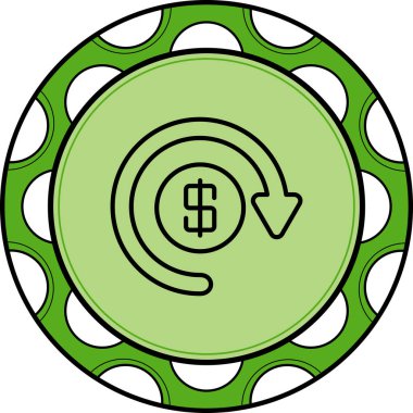 Ok simgesi ve ulusal para birimi olan dolar parası