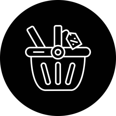 Alışveriş sepeti satırı simgesi, illüstrasyon vektör