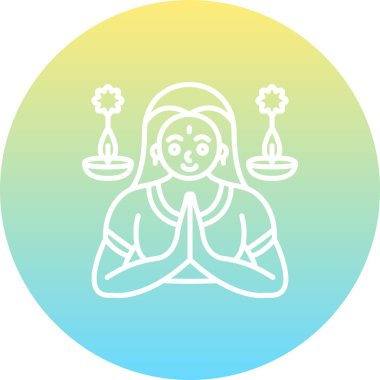 Kadın Namaste Dinamik Modern Yaratıcı Vektör Varlığı