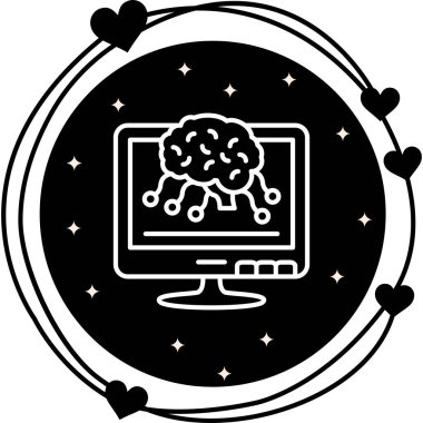 Yapay zeka satırı simgesi, vektör çizim