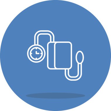 Bu tıbbi sphygmomanometre illüstrasyonu, bir kan basıncı monitörünün doğrusal tasarımını içeren uygulamalar veya web sayfaları için uygundur..